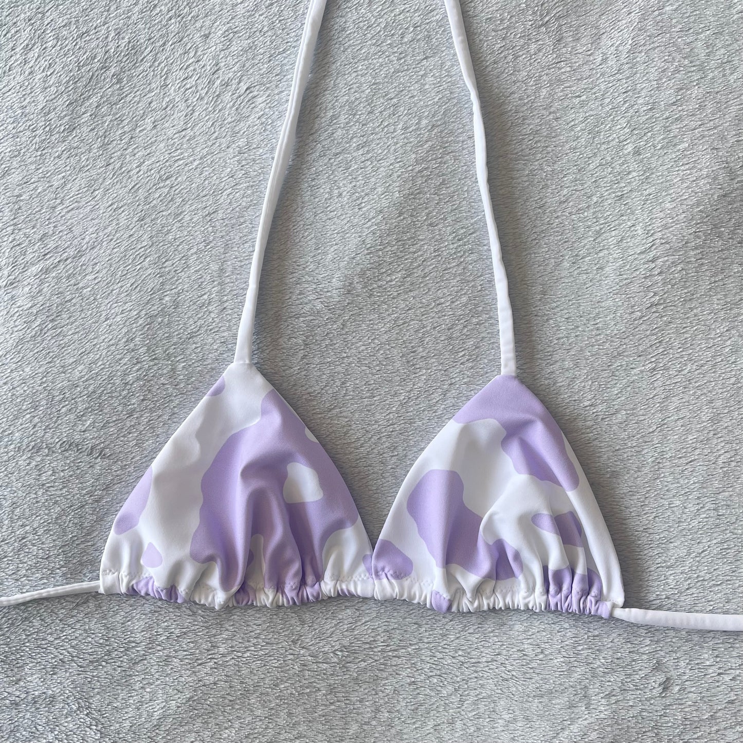 Lilac Cow Print Bikini Top
