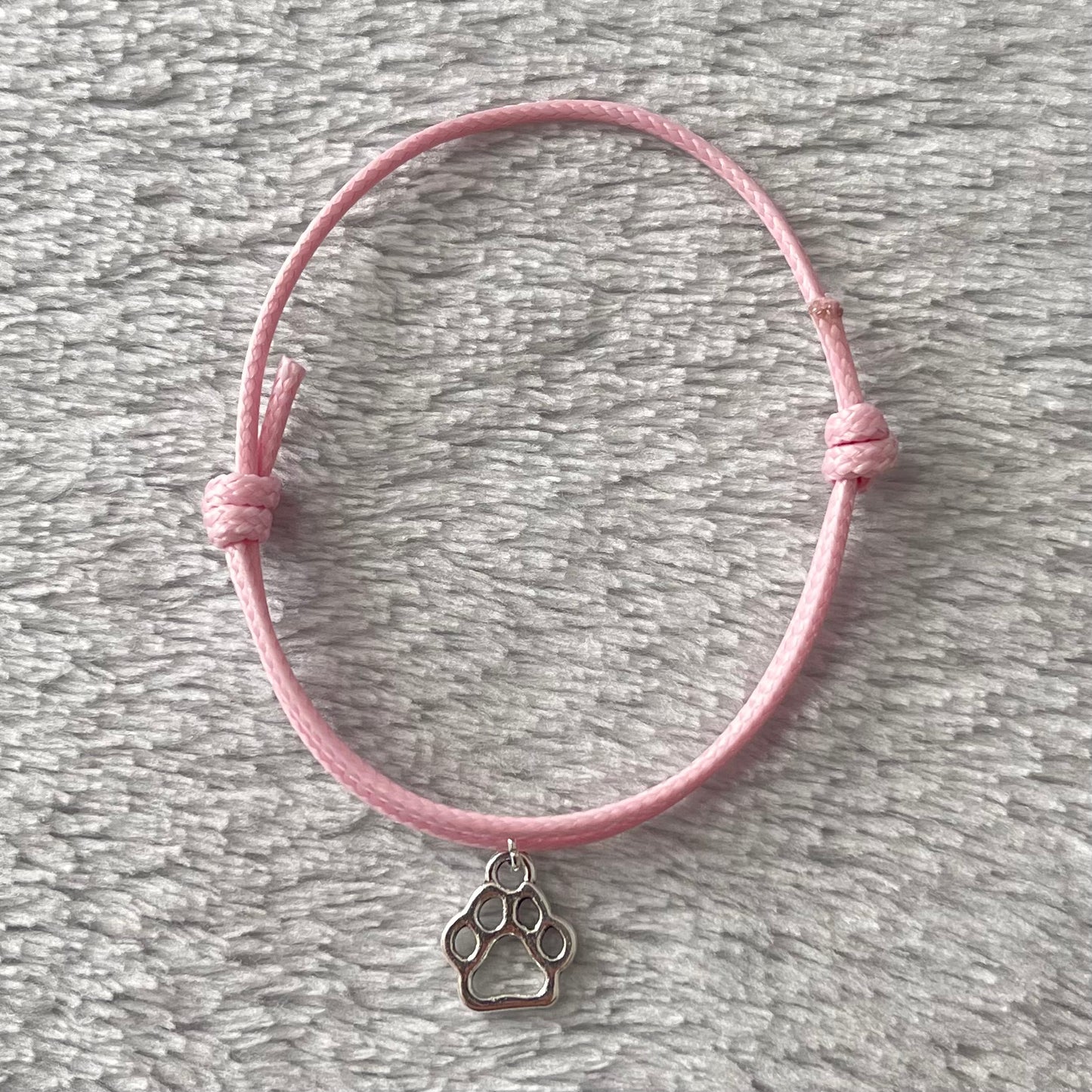 Pink Paw Print Charm Bracelet