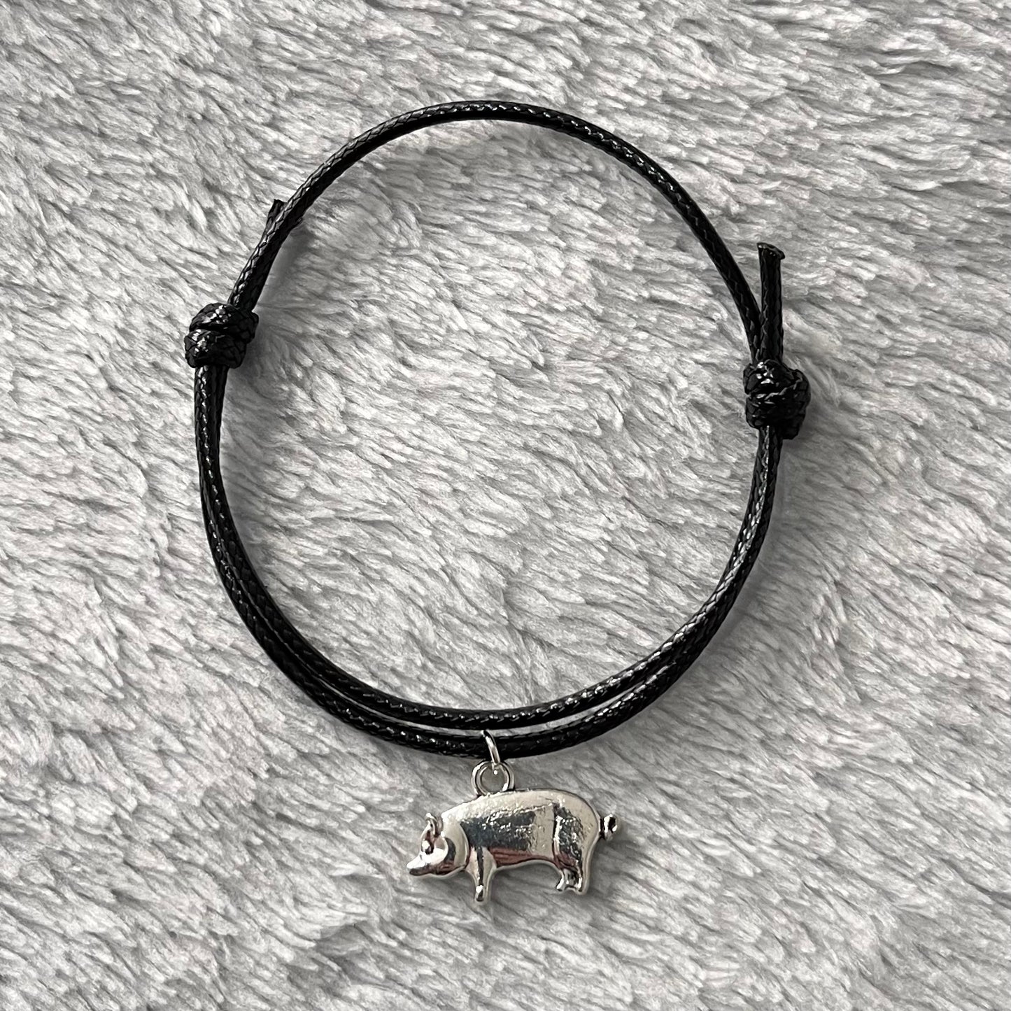 Black Pig Charm Bracelet
