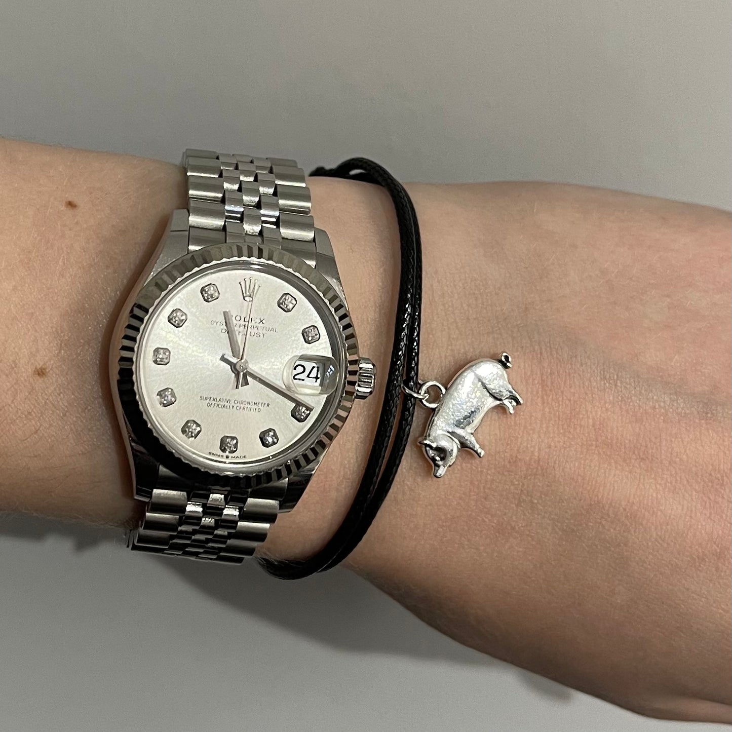 Black Pig Charm Bracelet