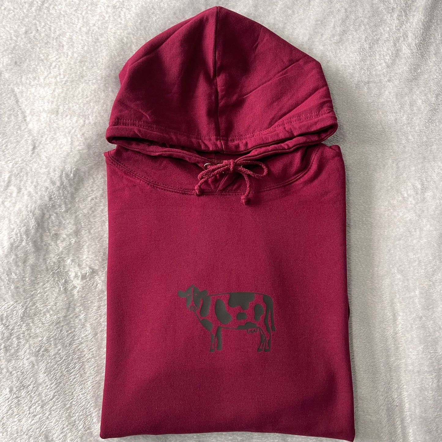 Burgundy Cow Hoodie