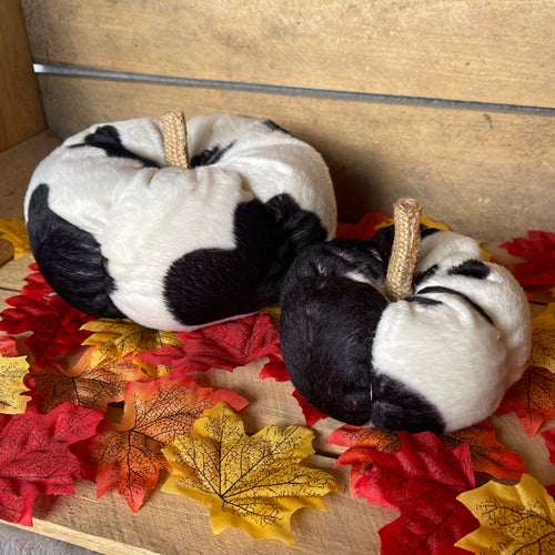 Faux Fur Cow Print Pumpkin