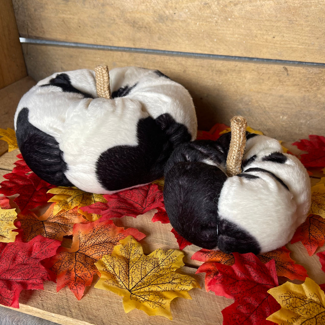 Faux Fur Cow Print Pumpkin