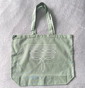 Sage Green Cowboy Boot Stitch Tote Bag