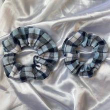 Load image into Gallery viewer, Blue Tartan Scrunchie