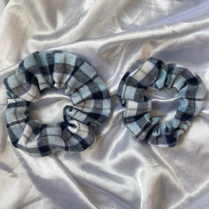 Blue Tartan Scrunchie