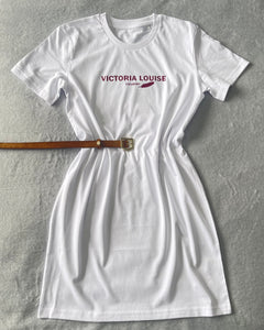 White Signature T Shirt Dress