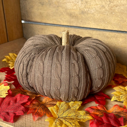 Taupe Cable Knit Pumpkin