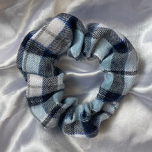 Load image into Gallery viewer, Blue Tartan Scrunchie