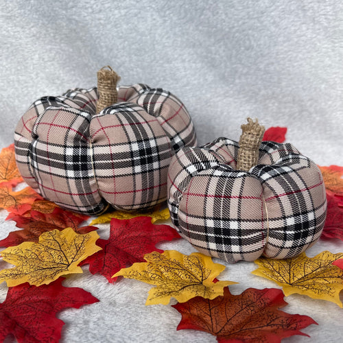 Beige Tartan Pumpkin