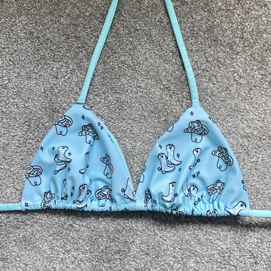 Cowgirl Bikini Top - Blue