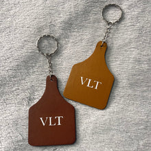 Load image into Gallery viewer, Personalised Cow Ear Tag Keyring