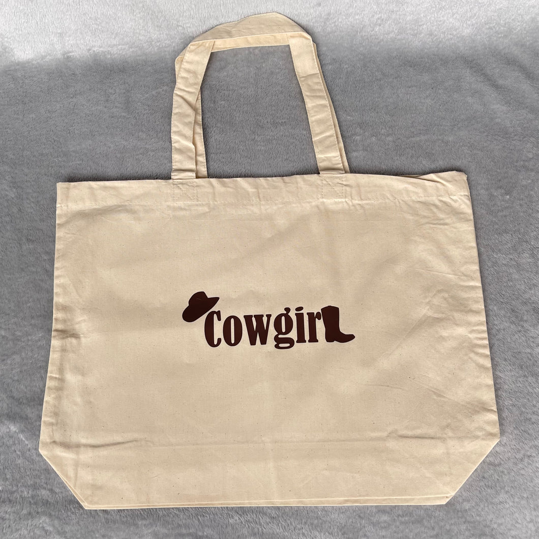 Beige Cowgirl Tote Bag