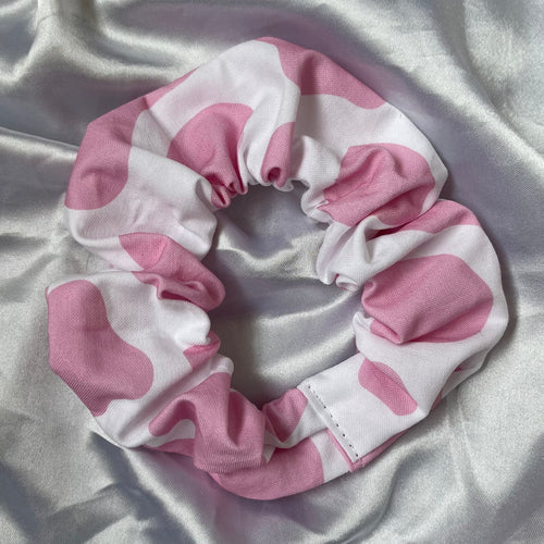 Pink Cow Print Scrunchie