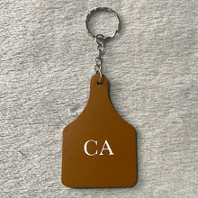 Load image into Gallery viewer, Personalised Cow Ear Tag Keyring