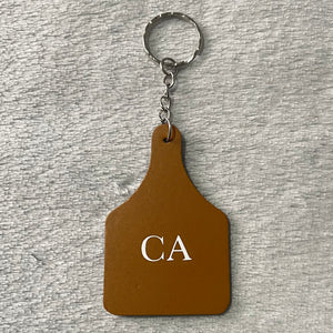 Personalised Cow Ear Tag Keyring