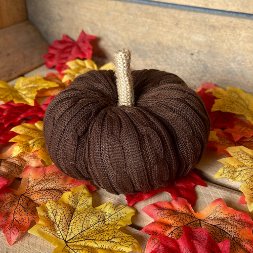 Brown Cable Knit Pumpkin