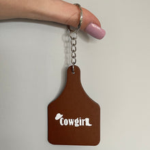 Load image into Gallery viewer, Cowgirl Ear Tag Keyring