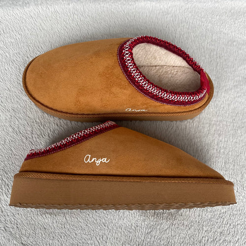 Personalised Tan Slippers