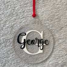 Load image into Gallery viewer, Personalised Letter Bauble Hanging Christmas Decoration