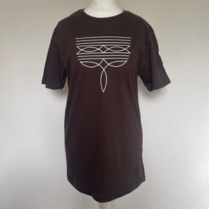 Brown Cowboy Boot Stitch T Shirt