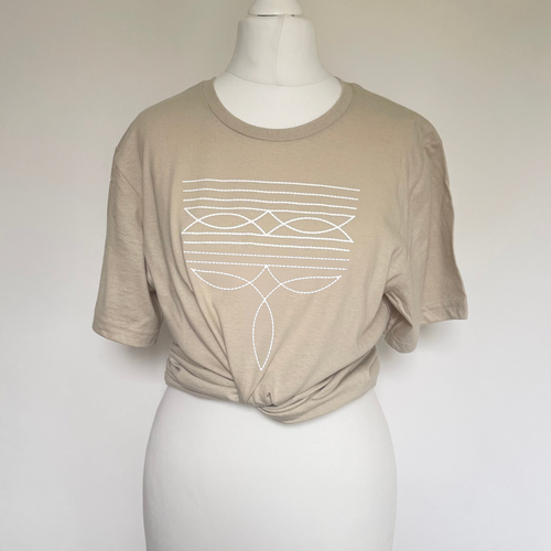 Nude Cowboy Boot Stitch T Shirt