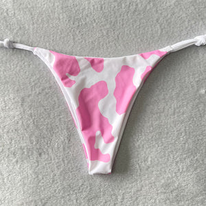 Pink Cow Print Bikini Bottoms