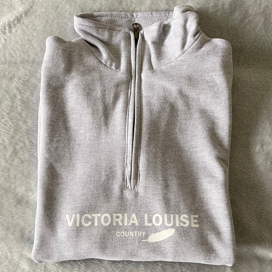 Grey Signature Quarter Zip Sweatshirt