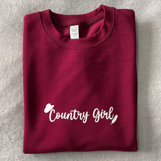 Burgundy Country Girl Sweatshirt