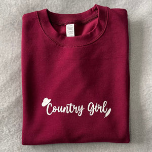 Burgundy Country Girl Sweatshirt