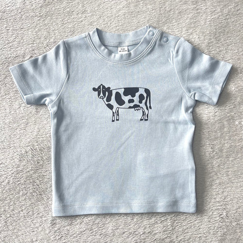 Baby Blue Cow Baby T Shirt