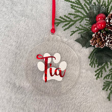 Load image into Gallery viewer, Personalised Pet Bauble Hanging Christmas Decoration