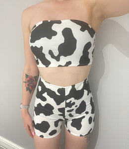 Cow Print Bandeau Top