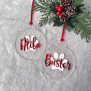 Personalised Pet Bauble Hanging Christmas Decoration