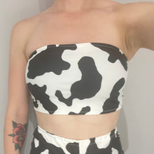 Load image into Gallery viewer, Cow Print Bandeau Top