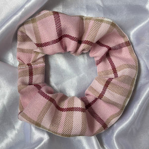 Pink Tartan Scrunchie