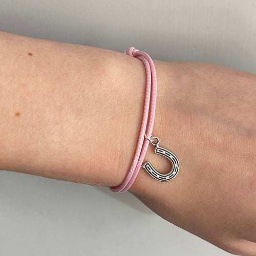 Pink Horse Shoe Charm Bracelet