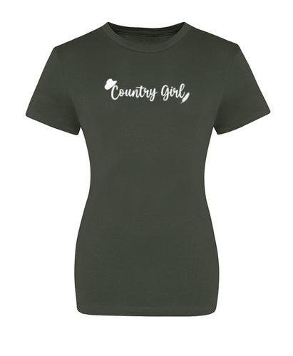 Khaki Country Girl T Shirt