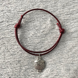 Burgundy Sheep Charm Bracelet