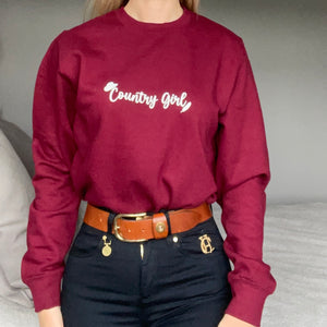 Burgundy Country Girl Sweatshirt