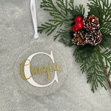 Load image into Gallery viewer, Personalised Letter Bauble Hanging Christmas Decoration