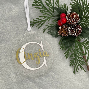 Personalised Letter Bauble Hanging Christmas Decoration