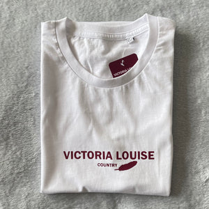 White/Burgundy Signature T Shirt