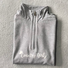 Load image into Gallery viewer, Grey Country Girl Quarter Zip Sweatshirt