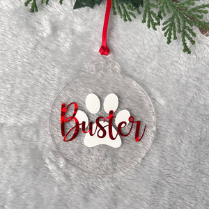 Personalised Pet Bauble Hanging Christmas Decoration