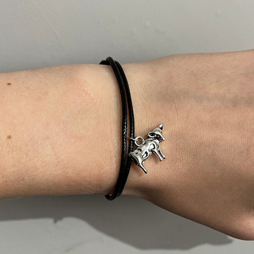 Black Cow Charm Bracelet