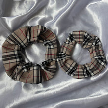 Load image into Gallery viewer, Beige Tartan Scrunchie