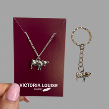 Load image into Gallery viewer, Cow Necklace and Keyring Set