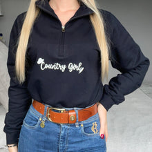 Load image into Gallery viewer, Navy Country Girl Quarter Zip Sweatshirt