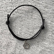 Load image into Gallery viewer, Black Paw Print Charm Bracelet